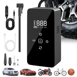 Tire Inflator Portable Air Compressor,Tire Air Pump with Digital Pressure Gauge,LED Lights&Auto Shut-Off Function,Cordless Pump with 12V DC Car Plug,Air Compressor for Car,Motorcycle,Bicycle,Ball