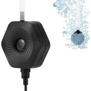 Ultra Silent 1.5W Fish Bowl Aqaurium Mini Air Pump with Accessories,  Aerator Kit for Fish  0.5-15 Gallon, Comes with 3/16 Inch Air Tubing, Air Stone, AC 110V/60HZ