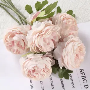 10 Pieces Artificial Peony Tea Rose, Fake Filigree Flower Living Room, Home Decoration Wedding Table Decoration