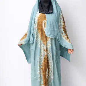 Turquoise Batiki Two-Piece Dress for women, African material