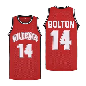 Men's Basketball #14 Troy Bolton #8 Danforth Jersey WildcatsHighSchool Red Embroidery S~XXL