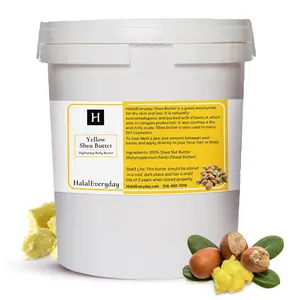 HALALEVERYDAY Yellow Shea Butter 24 oz Raw Unrefined African Shea Butter for Skin & Hair 100% Pure Natural Moisturizer for Body Face & DIY Beauty Deep Hydration for Dry Skin & Hair