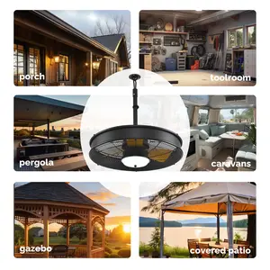 Orison 22'' Outdoor Ceiling Fans with Lights, Wet Rated Gazebo Fan with Remote, Plug in Hanging Fan for Patio Waterproof, App Controll,Black
