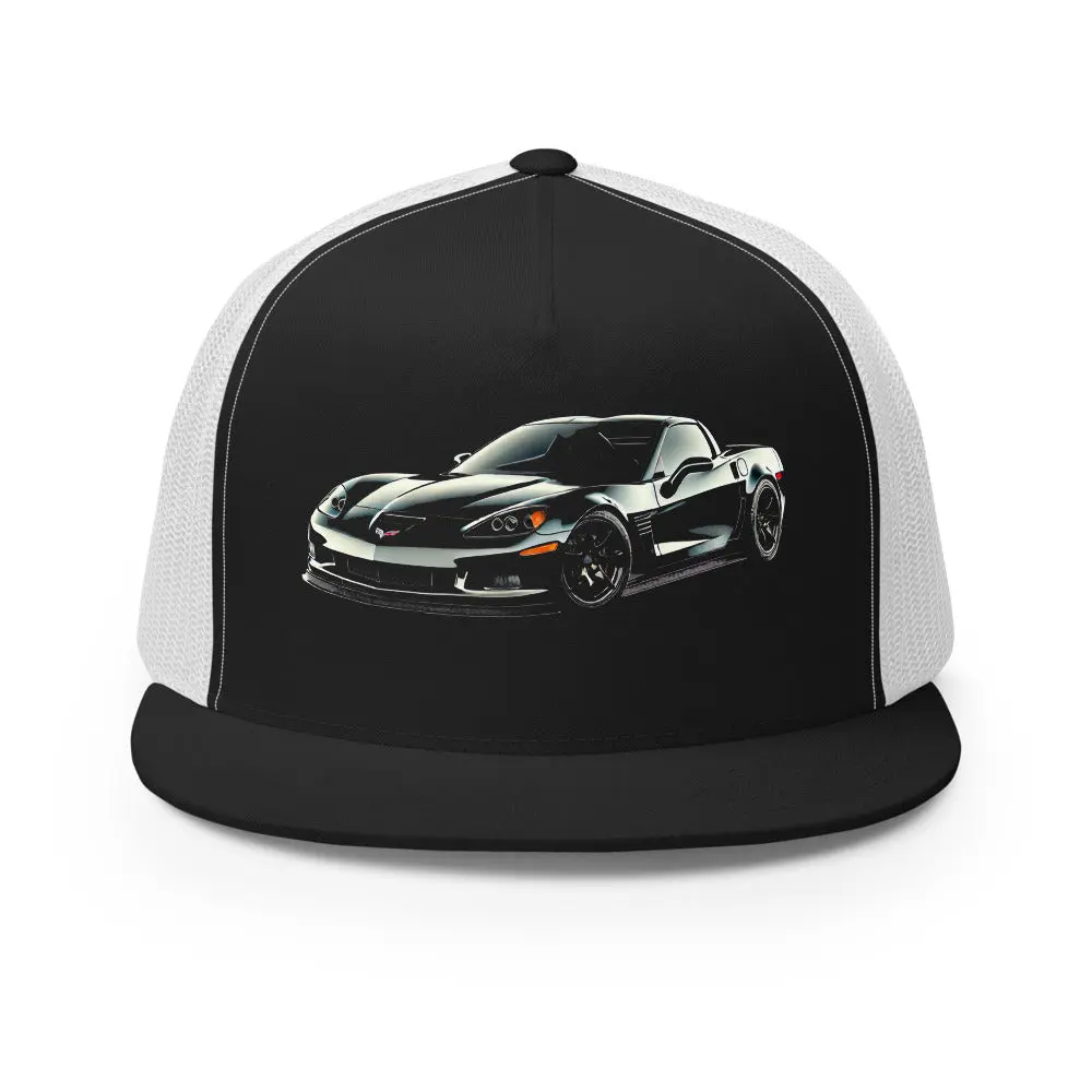 Blacked Out C6 Corvette Z06 Hat – Classic American Muscle Car Trucker Cap