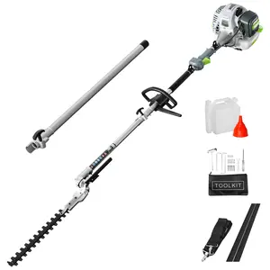 36cc Gas Hedge Trimmer, 2 Cycle Gas Powered Handheld Hedge Trimmer Brush Cutter with Extension Pole Garden Trimming Tools for Tree Trimming and Branch Cutting