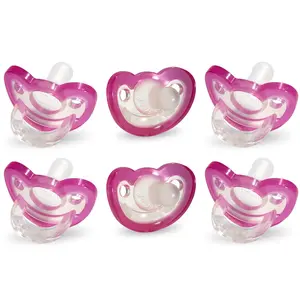 Pacifier for Newborns & Up,  Made, Natural Shaped Orthodontic Binky, Lovingly Shared in NICUs & Hospitals Worldwide, Medical-Grade 100% BPA-Free - 0-3 Months, 6 Pack - Pink