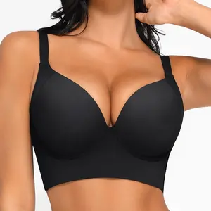 FeelinGirl One-piece High Coverage underwire bra Flexible Side Boning Comfortable Underwear Back Smooth Adjustable Straps