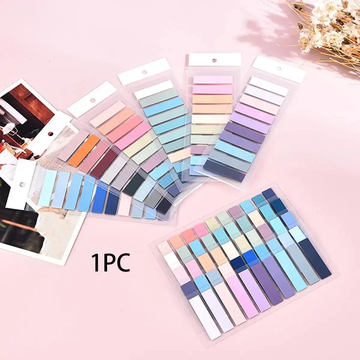 Random Color Sticky Note, 200pcs/set Colorful Label Pagination Index Writable Memo Pad, Stationery Supplies For Home School And Office