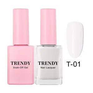 TRENDY T-01 Coco Duo Gel Polish & Lacquer Long Lasting Chip Free Glossy Finish for Beginners & Nail Art Enthusiasts Quick Drying Formula