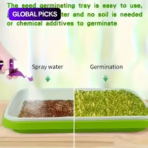 2 Piece Seed Sprouter Tray Kit for Quick Germination, Ideal for Peas, Beans, and Herbs, Lightweight Modern Design with Drainage Holes, Plant Growing Set #GLOBAL PICKS