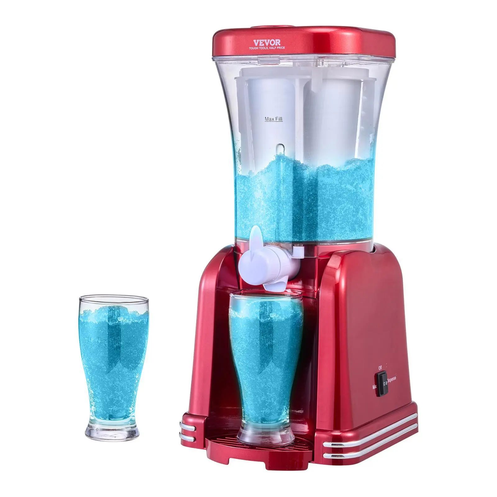 【Backtoschool】VEVOR Slushy Machine for Home,  32oz Tank Home-use Margarita Machine, Smoothie Frozen Drink Maker with Food-grade Materials, Slushie Machine for Home DIY, Kids Parties, Red