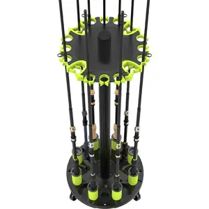 Rolling Fishing Rod Rack, Fishing Pole Holder for Garage, Holds Up to 20 Rods or Combos, Portable Fishing Gear Storage Organizer with Wheels, Perfect Fishing Gifts for Men