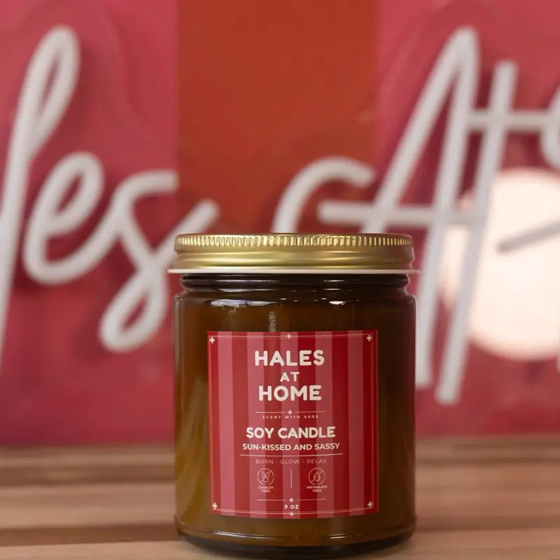 Hales at Home Artisanal Wood Wick Scented 7oz Household Candle - All Natural Non-Toxic Soy Wax, Velvet Hearth Woody Fruity Aroma, 50 Hours Burn Time, Home Decor Accent, Bougie Pjs Gifting Option, Creating Ambiance Scented Candles Scented Soy Wax