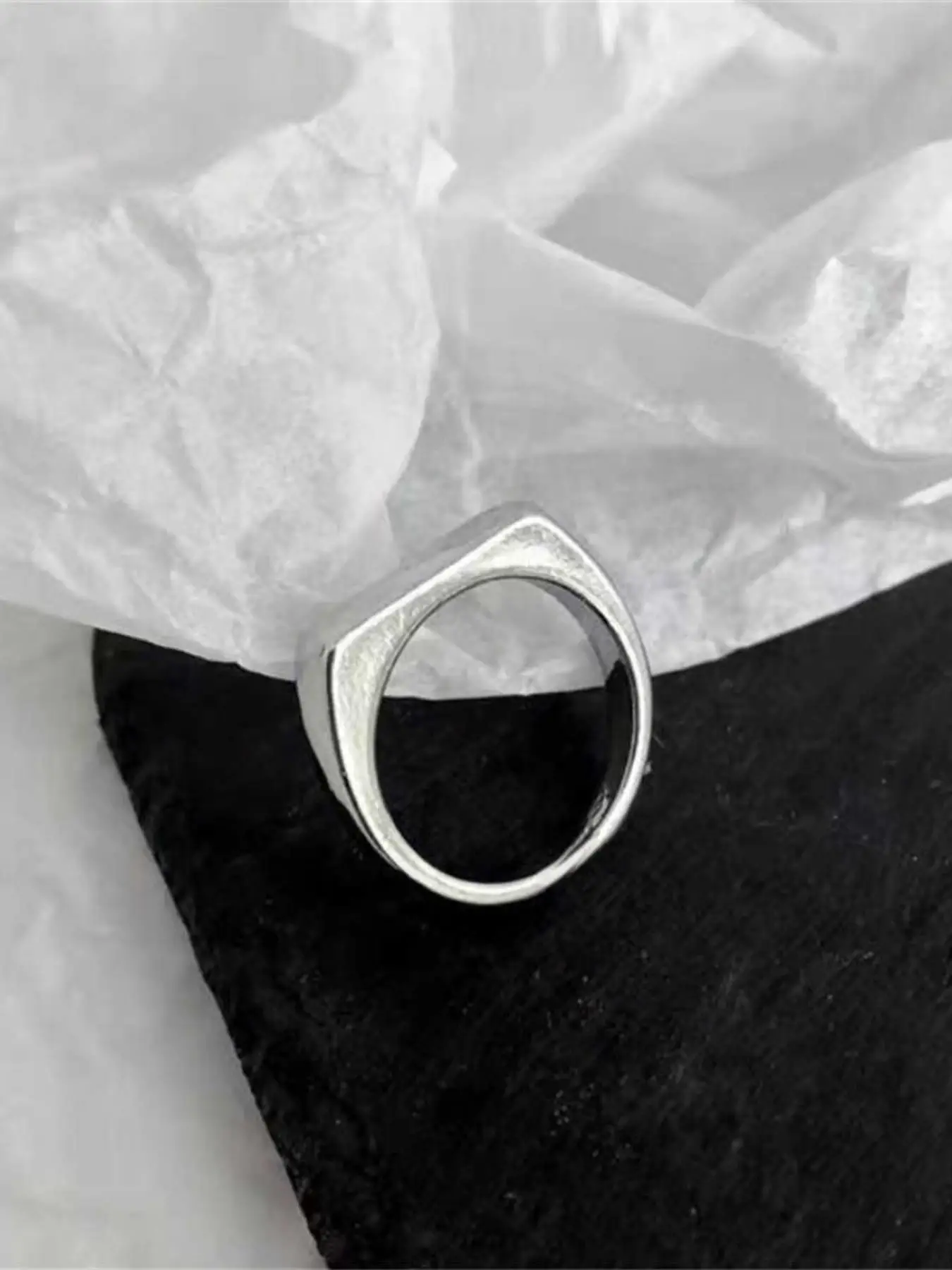 Minimalist Stainless Steel Promise Ring for Her & Him, Asymmetrical Design Simple Engagement Ring, Wedding Promise Rings, Fashion Women & Male Accesso