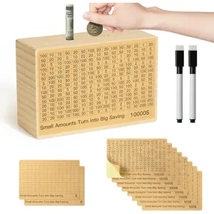 Money-Savings-Box:Cash Savings Box with $10,000 $5,000 $4,000 $3,000 $2,000 $1,000 $800 $500 Challenge Target, Piggy-Bank for Adults Kids SaveQuest