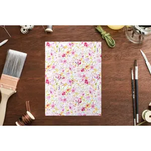 Clay Transfer Paper, Pink Watercolor Florals , Polymer Clay Transfer Sheet Paper