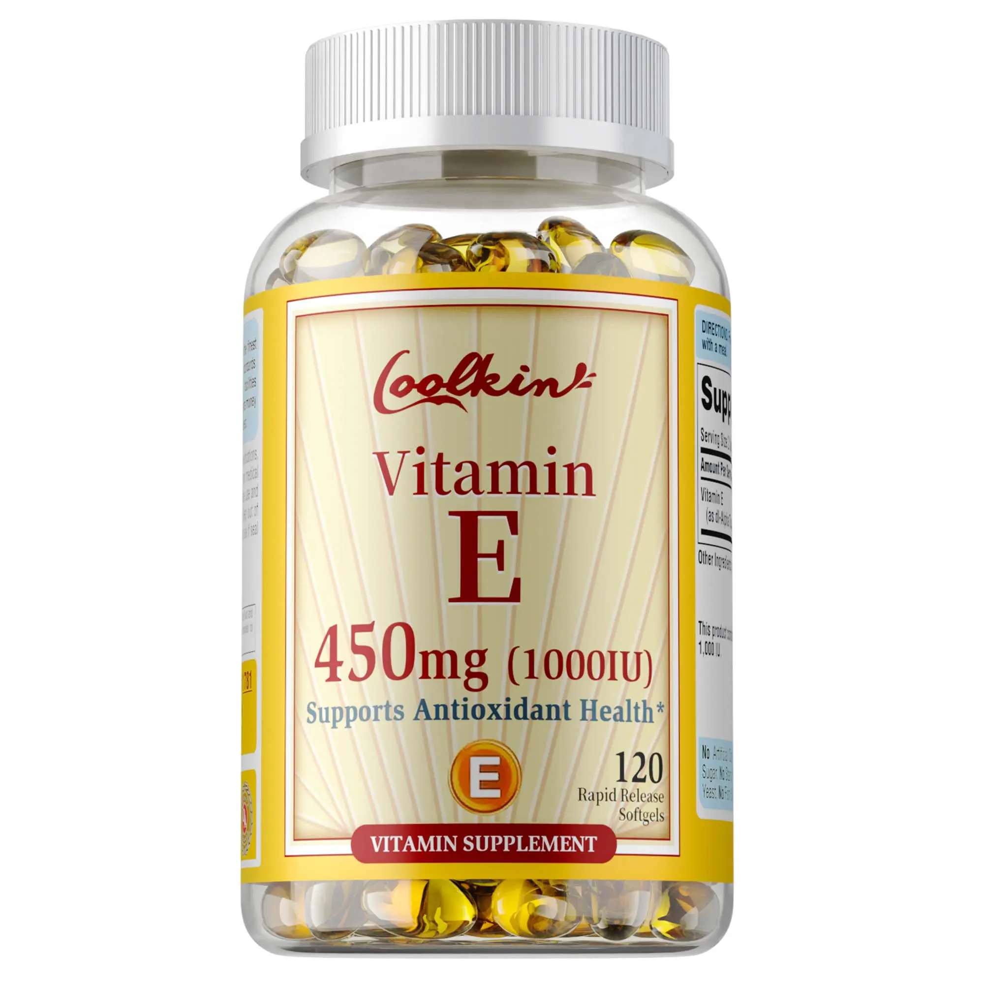 Coolkin Vitamin E - 120 Capsules - Essential Vitamin Supplement - Two Month Supply