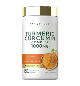 Carlyle Turmeric Curcumin with Black Pepper | 180 Capsules | Turmeric Complex Supplement | Non-GMO, Gluten Free