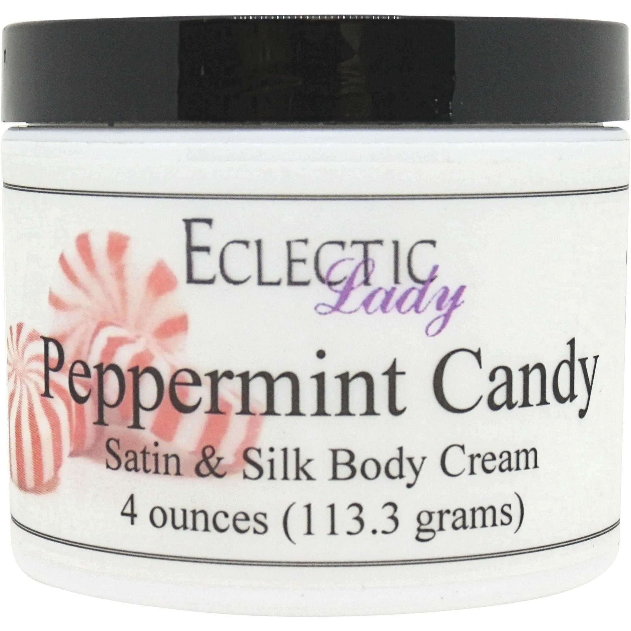 Peppermint Candy Satin and Silk Cream,  Body Cream, Body Lotion