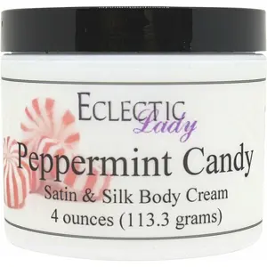 Peppermint Candy Satin and Silk Cream,  Body Cream, Body Lotion
