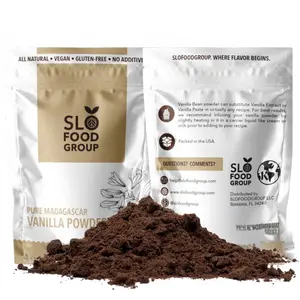 Slofoodgroup Vanilla Bean Powder Whole Ground Madagascar Vanilla Beans for Cooking and Baking Flavor Spice