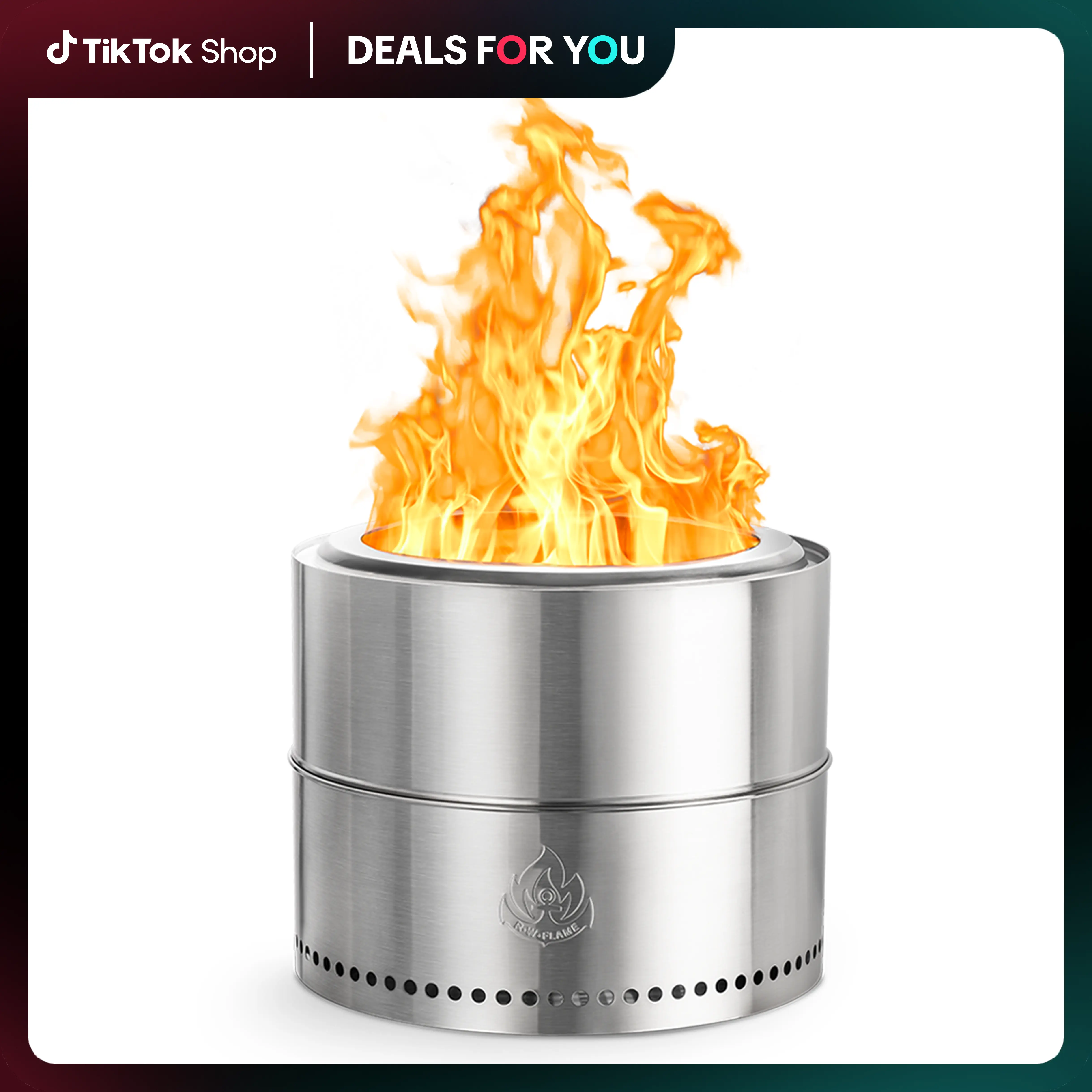 【SummerFinds】19.5 inch Outdoor Fire Pit, Bonfire 2.0 Smokeless Fire Pit, Portable Stainless Steel Firepit, Wood Burning Low Smoke Pit for Outside Patio Camping with Carry Bag farther'sday gift