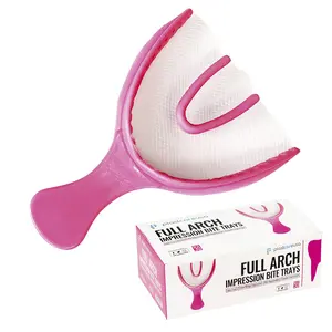 30 Full Arch Pink Disposable Dental Bite Registration Trays for Impressions