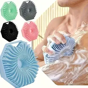 Light Beige Exfoliating Body Scrub Brush, Gentle for Sensitive Skin, Personal Daily Bath Cleaning Accessory (Sports & Outdoor Protective Gear Accessories),summervibes
