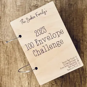 ENVELOPE HOLDER, CUSTOM Wood Holder, Check Holder, Personalized Family Name Engraving 100 Cash Envelopes Money Saving Holder for Gift