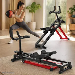 ARCH Multi-Function 3-in-1 Spine Twist Stretcher, Stair Stepper & Waist Trainer - Adjustable Back Stretcher Machine for Lower Back Exercise, Core Workouts, Full-Body Training, Foldable Space Saver Multifunctional Fitness Equipment Home Gym System