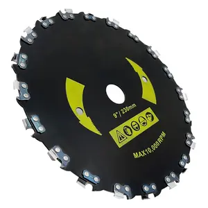 Garden Tool Parts Brush Cutter Accessories Manganese Steel Saw Blade Teeth 9" 230mm Trimmer Head Lawn Mower Blade, Large 3/8 Right Angle Knife Head, 20 Teeth, 230mm, Durable Grass Cutting Tool, Ideal for Lawn Maintenance