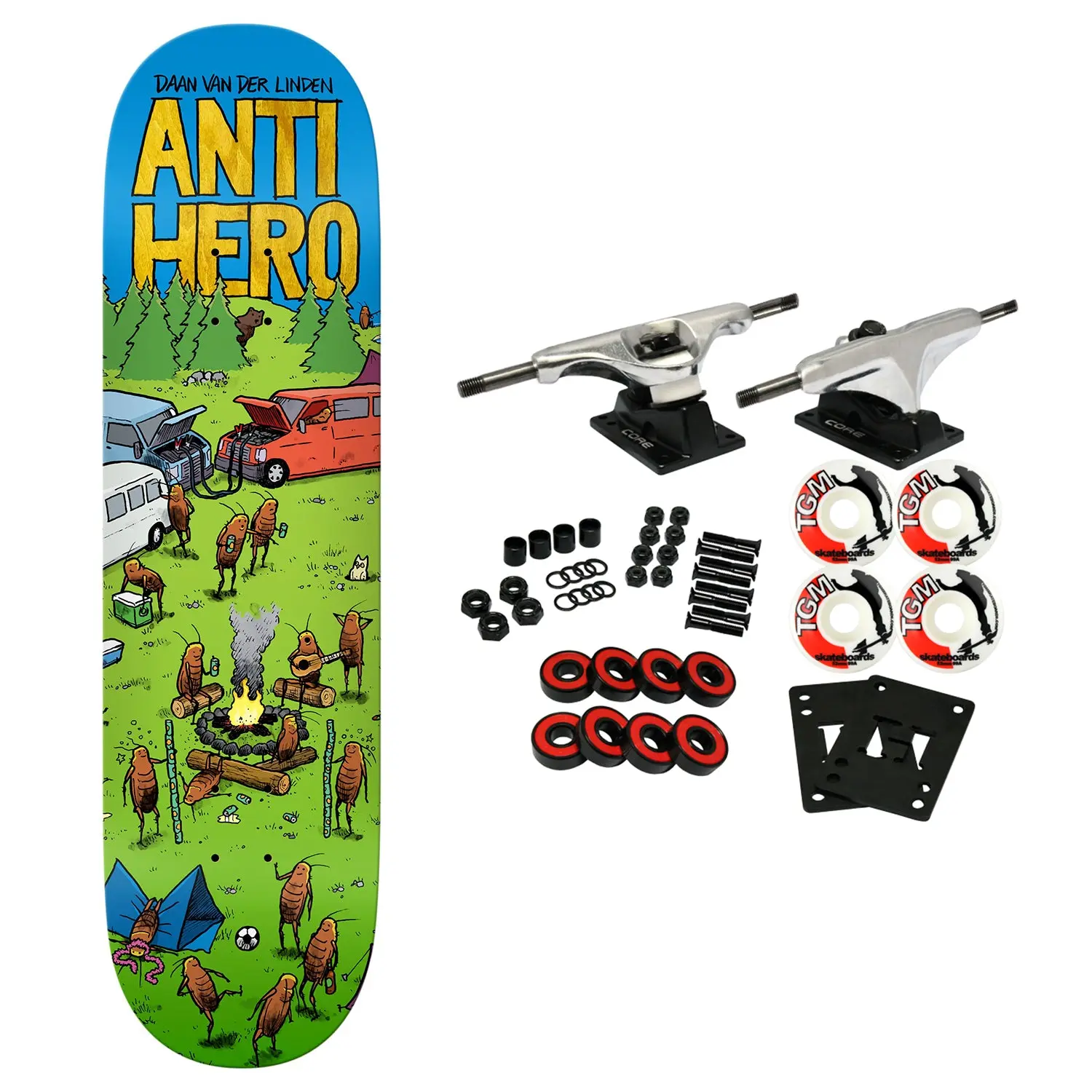 Anti Hero Skateboard Complete Daan Roached Out 2 Green 8.28" x 31.7"