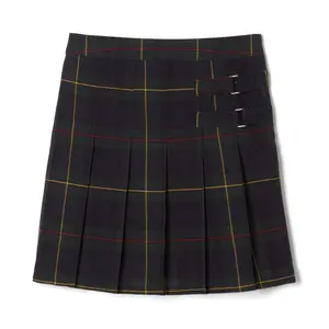 French Toast School Uniform Girls Plaid Pleated Two-Tab Scooter-Plus-GREEN PLAID-20.5