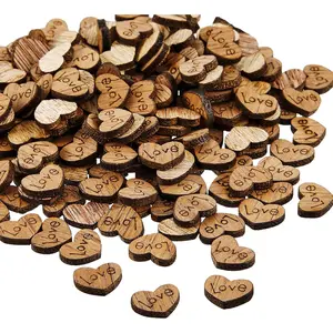 700 count Small Wooden Hearts for Crafts Love Heart Centerpieces Rustic Wooden Wedding Table Decor for DIY Patch Wedding Table Scatter Birthday Party Guest Book Decoration