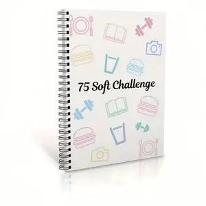 75-Day Healthy Challenge Tracking Spiral Notebook Journal, Low Stress Sustainable Habits, Soft Version of 75 Hard Challenge, Health Journal