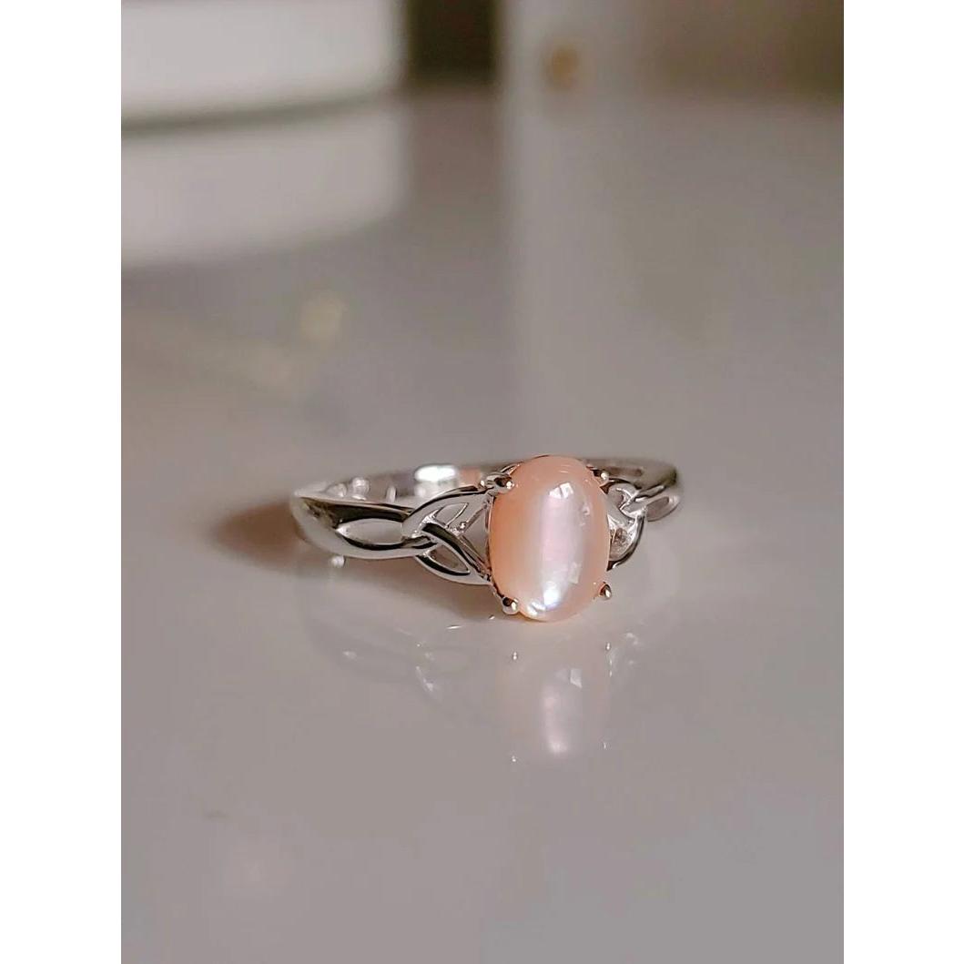 Sterling Silver Celtic Pink Mother of Pearl Ring
