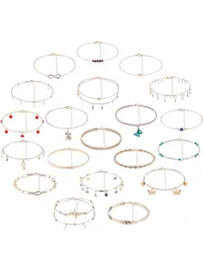 20 Pieces Ankle Bracelets for Women Charms Cute Evil Eyes Butterfly Ankle Bracelets Boho Beach Anklets Trendy Jewelry Layered Chain Foot Jewelry Boho Style Jewelry