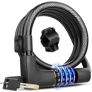 Gyroor Bike Lock with Combination & Key, Anti-Theft, Waterproof, Resettable, 12mm