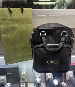 Pre-owned GUCCI Econyl monogram nylon Crossbody Bags Off The Grid Black Crossbody Bag style #625850