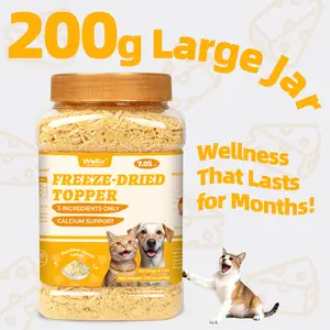 Wellix 7.05oz Cat & Dog Freeze-Dried Cheese Topper - Shredded Cheese for Dogs & Cats | 3 Natural Ingredients Only | Low Calorie | Supports Strong Bones, Muscle Health & Nutrient Absorption