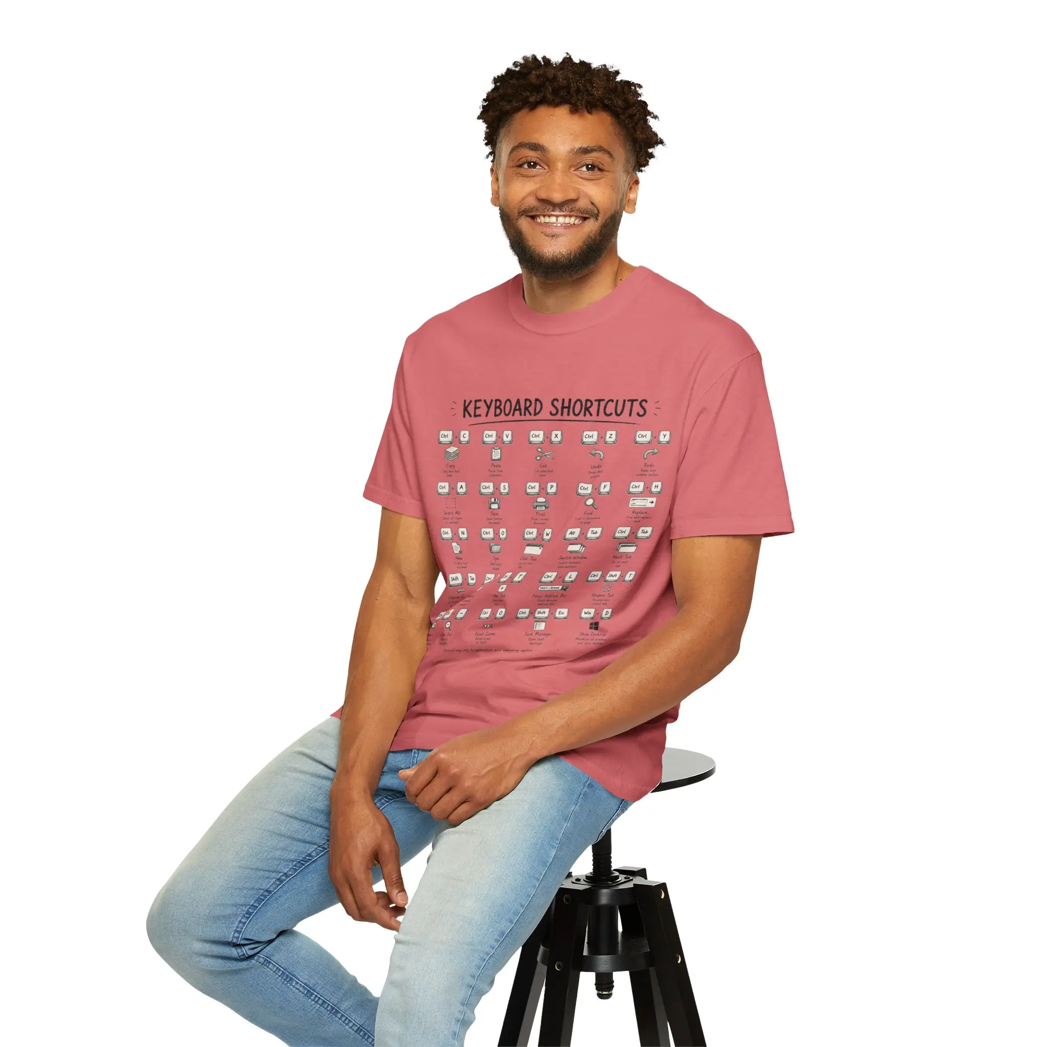 Keyboard Shortcuts T-Shirt — Programmer Tech Cheat Sheet Tee