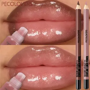 3pcs Pearlescent Glossy Lip Gloss & Lip Pencil Liner Kit - Sheer Iridescent Mirror Shine & Nude Multi-Color Lipliner, Clear Case Portable Set, All-Day Hydrating Non-Sticky, Perfect for Women’s Daily & Party Makeup - Lip Gloss Trio