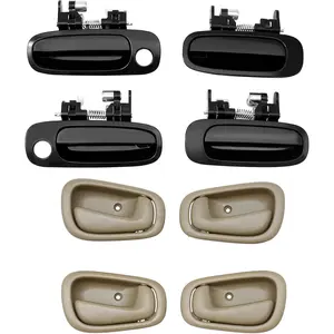 Door Handle Set Compatible With 1998-2002 Corolla Prizm Interior Exterior Front Rear Left Right Driver Passenger Side Pack of 8 Replaces 6922002030 6920602050 77563 80424 77567