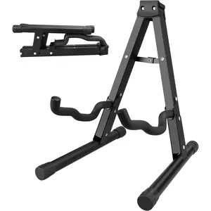A-Frame Folding Guitar Stand - 1/2/4 Pack, Non-Slip Rubber and Foam Arms, Supports Acoustic, Electric, Bass, Ukulele, Banjo