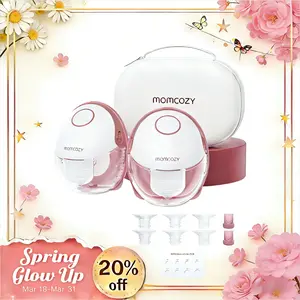 Momcozy Black Friday Breast Pump Hands Free Mobile Style | M6, Wearable Breastfeeding Pump Ideal Rhythm for More Milk, DoubleFit Flange More Fit & Discreet with 3 Modes & 9 Levels, 24mm