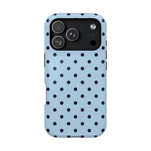 Deep Blue Polka Dot  Phone Case for iPhone 13 14 15 16 17 Pro Max Mini Plus