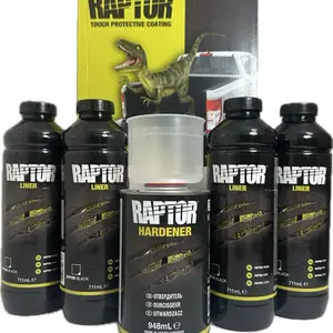 UPOL 0820 (RLB/S4) Raptor Liner Black Spray-On Truck Bed Liner Kit (4Liter/1 Gallon) Durable Protective Coating Abrasion & Stain Resistant used for truck bed lining or underbody and fullbody coating up to 125 square feet (typical 6-8ft truck bed)