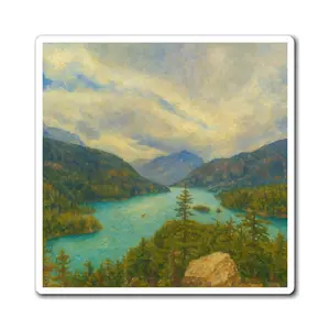 Diablo Lake Painting Magnet | Scenic Nature Refrigerator Magnet
