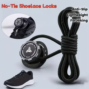 BIGWIG 1 Pair Third-Gen No-Tie Shoelaces Lock - Quick-Adjust Rotating Locking Mechanism, Lightweight ABS Anti-Slip Design, Fit for Hiking, Gym, Sports Shoes - Secure Closure for Men & Women