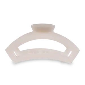TELETIES - Coconut White - Large - Open Hair Claw Clip - Nearly Unbreakable - Strong Grip